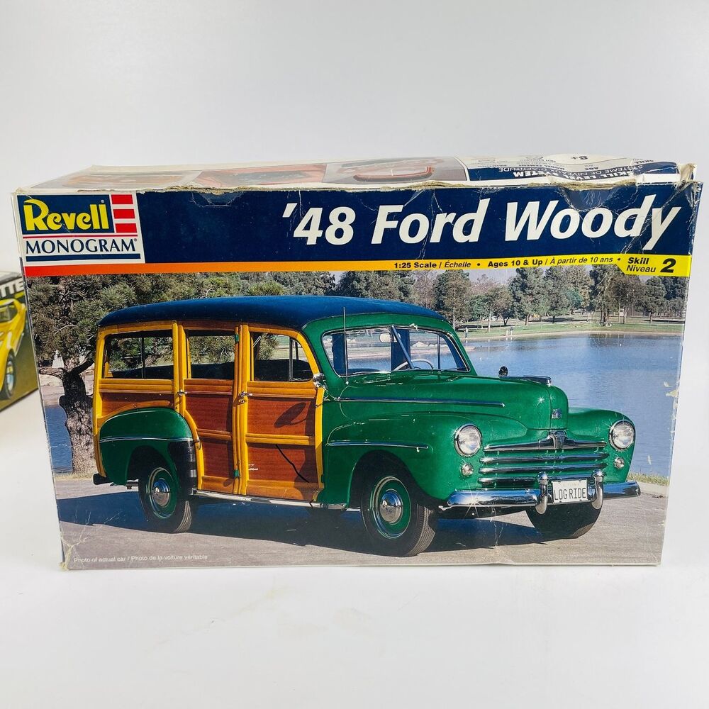 Revell Monogram '48 Ford Woody 1:25 Scale Model Car Kit Skill 2 85-2540 OPEN BOX